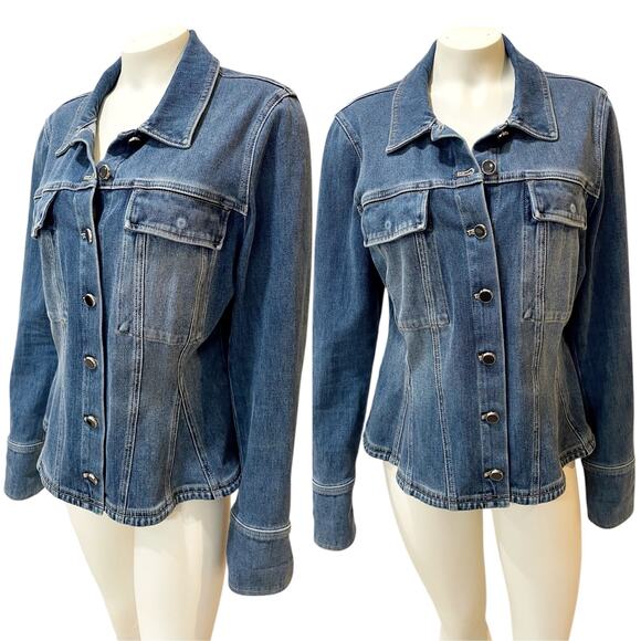 White House Black Market Jackets & Blazers - White House Black Market Fit and Flare Denim Shacket Jacket Large